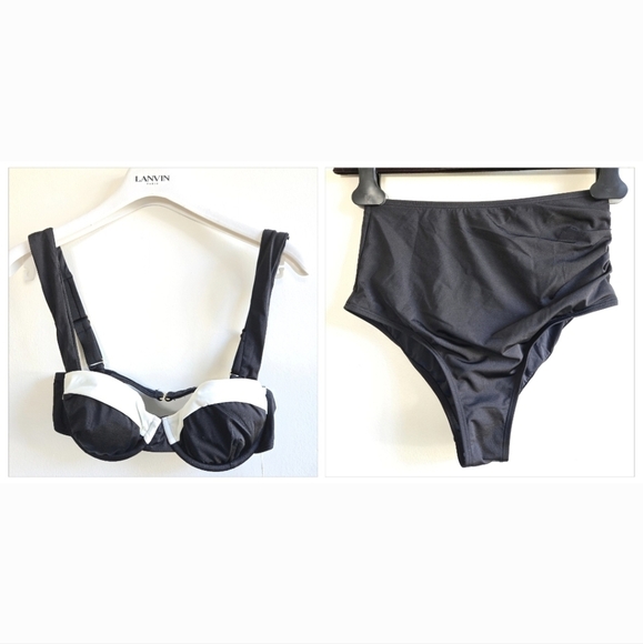 New Peony Swimwear Keepsake Balconette Top/Ruched Staple Hi Stretch Bottoms Set - Picture 1 of 12
